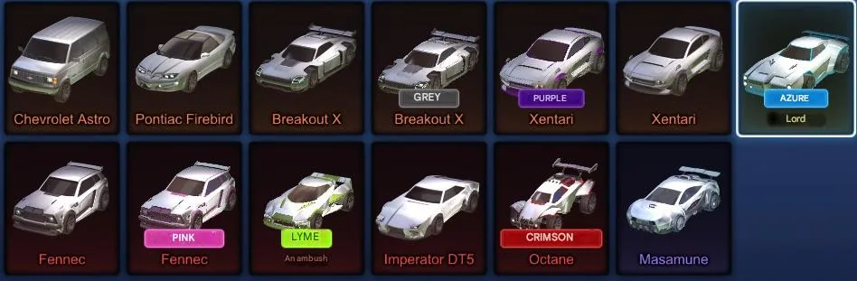 RL1018 S19 Grand Champion Dominus Fennec Octane Imperator DT5 Breakout X Devil 156 LVL 4 GC Full Inventory 